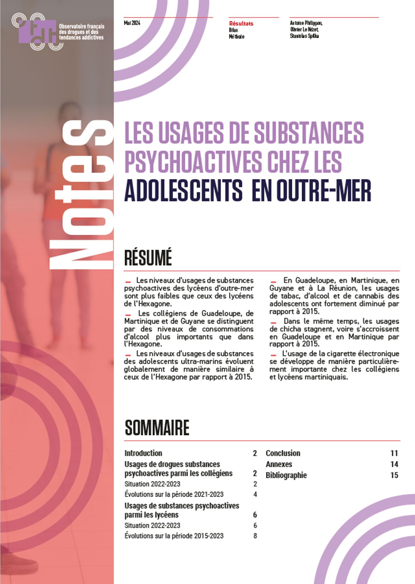 usages de substances psychoactives chez les adolescents en Outre-mer - Enclass Ofdt 2024