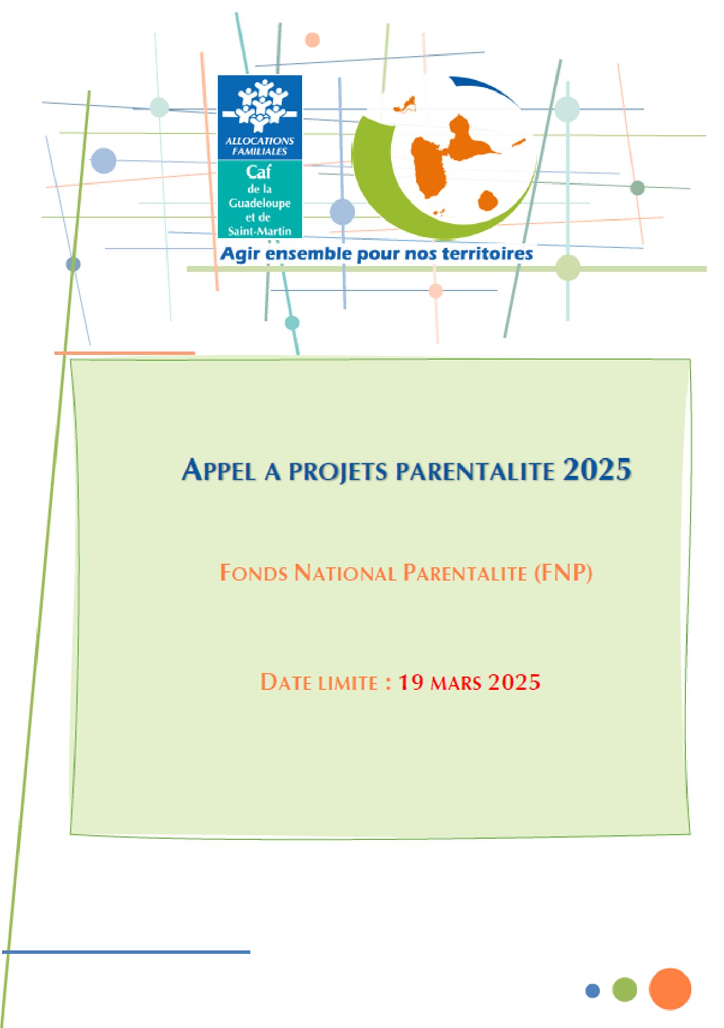 Appel à projet Fonds National Parentalité - CAF Guadeloupe et de Saint-Martin