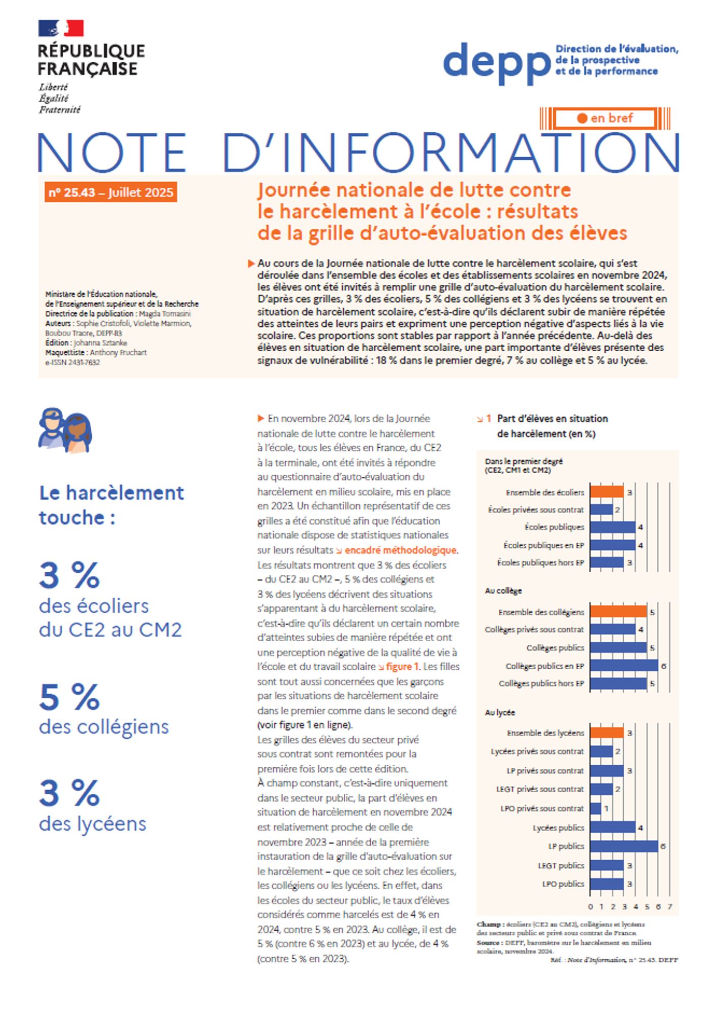 Note DEPP n°25.43 - Juillet 2025