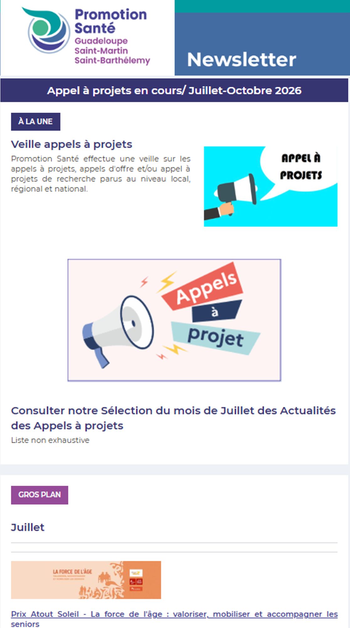 Veille Appels à projets : Sélection Juillet/ Octobre 2026 