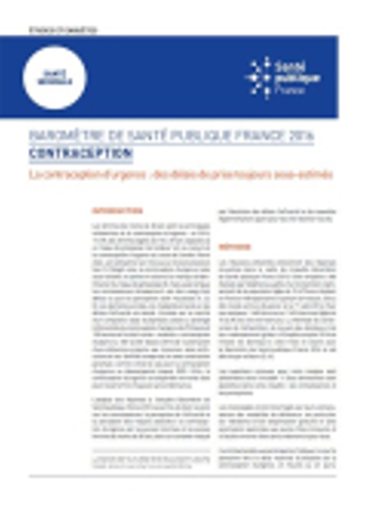 Baromètre Santé publique France 2016. Contraception 