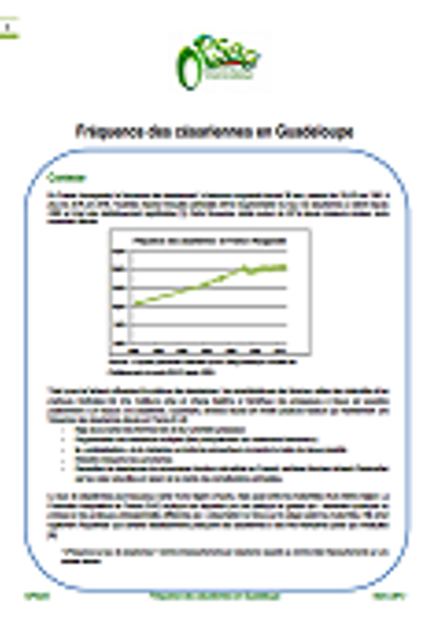 Fiche thématique ORSaG: Fréquence des césariennes en Guadeloupe (2013)