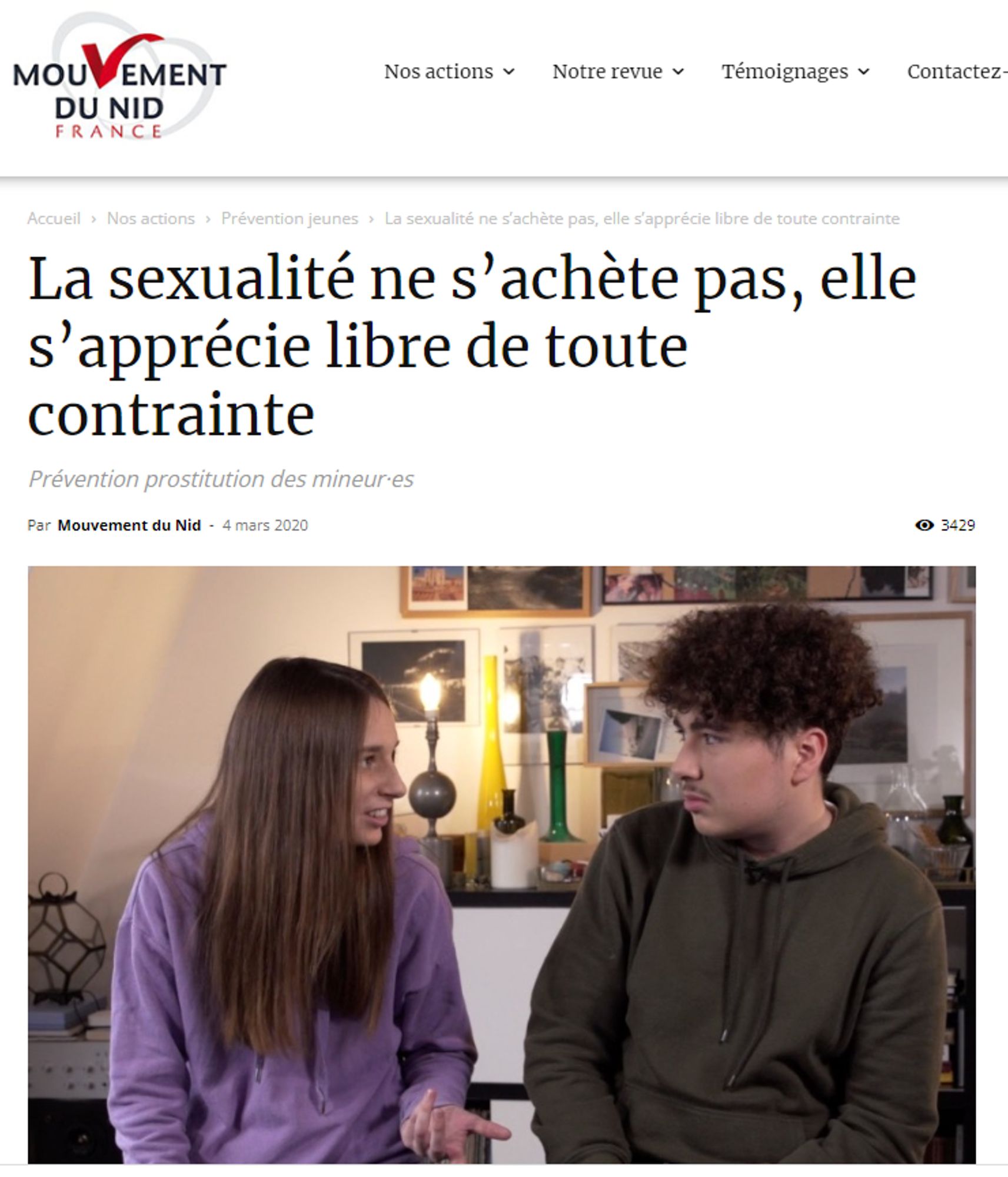 La sexualité ne s’achète pas, elle s’apprécie libre de toute contrainte