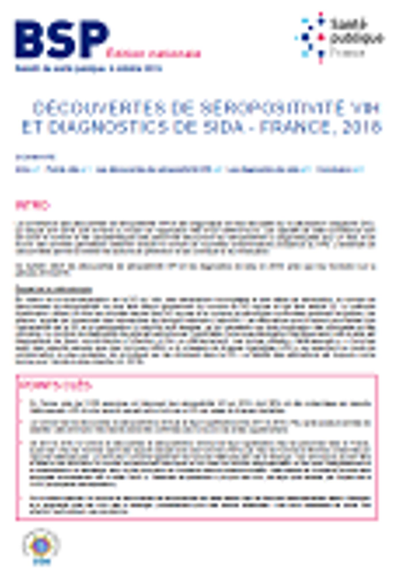 Bulletin de santé publique VIH/sida. Octobre 2019