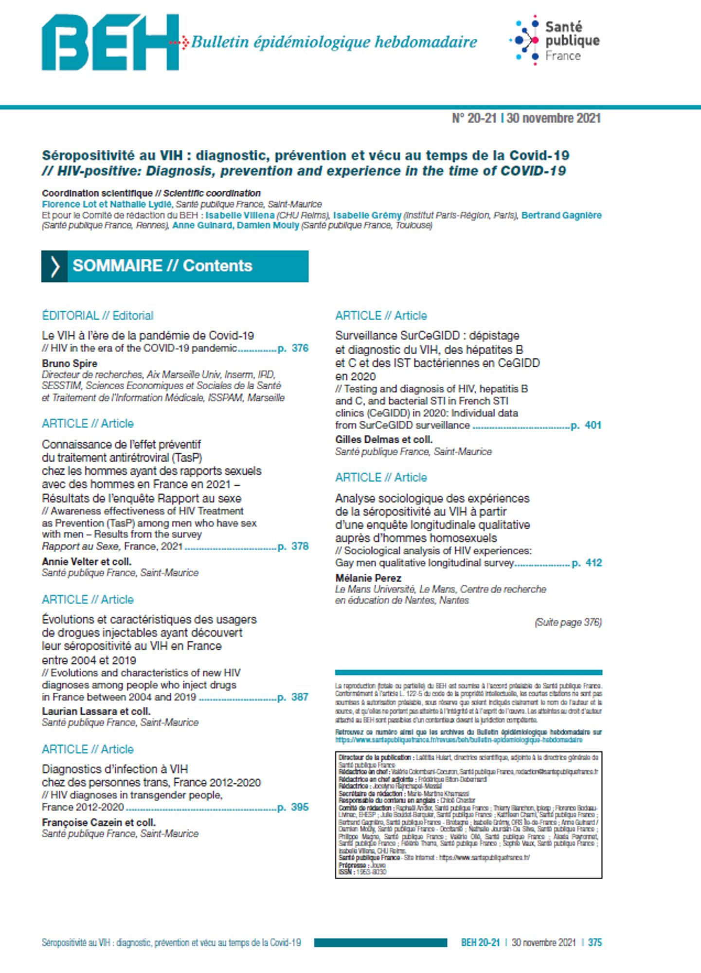 BEH n°20-21 - 30 novembre 2021