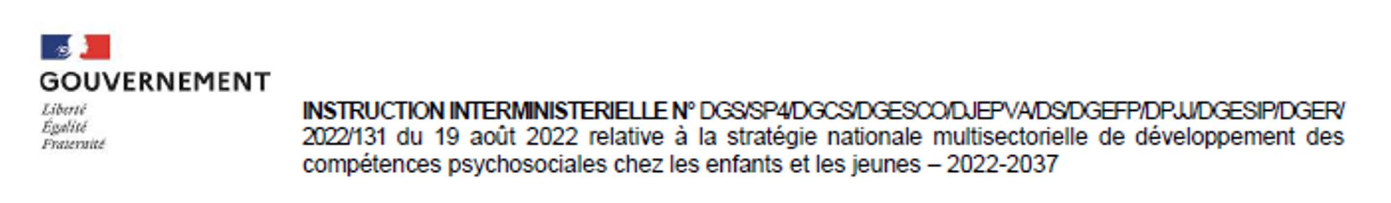 Instruction ministérielle Bo n°18-2022 du 31/08/2022 